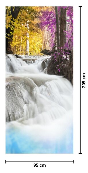 Fototapeta na drzwi - Erawan, wodospad w lesie (95x205cm)