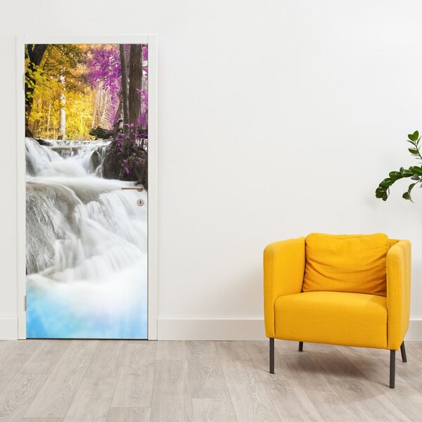 Fototapeta na drzwi - Erawan, wodospad w lesie (95x205cm)