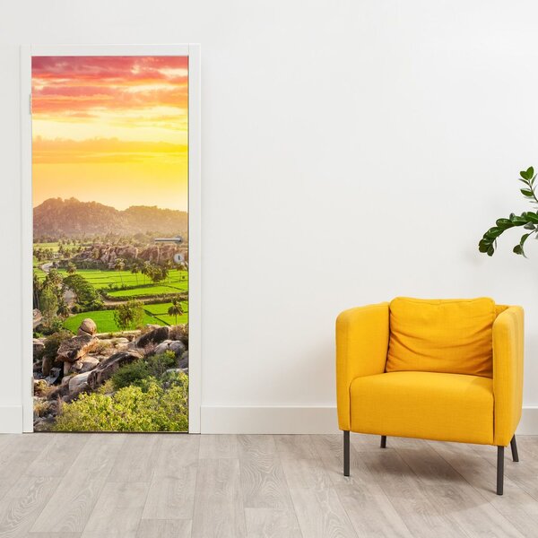 Fototapeta na drzwi - Hampi, dolina w Indiach (95x205cm)
