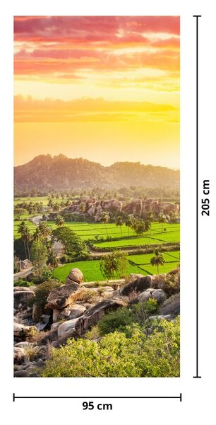 Fototapeta na drzwi - Hampi, dolina w Indiach (95x205cm)
