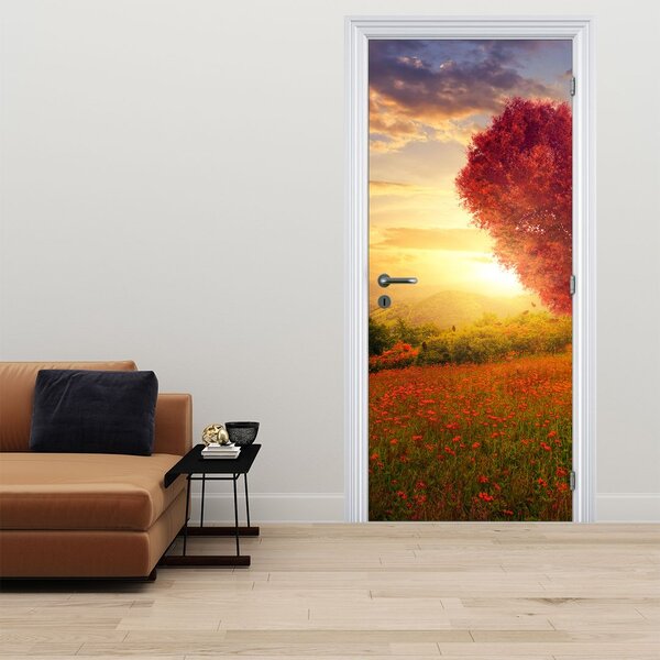 Fototapeta na drzwi - Drzewo w kształcie serca (95x205cm)