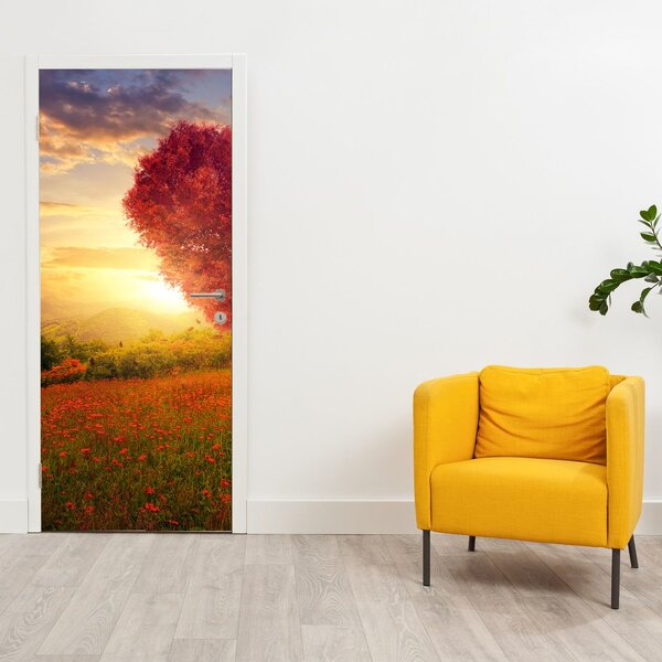 Fototapeta na drzwi - Drzewo w kształcie serca (95x205cm)