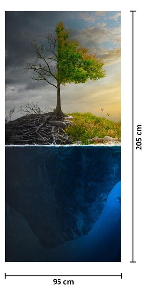 Fototapeta na drzwi - Przedstawienie dwóch stron (95x205cm)