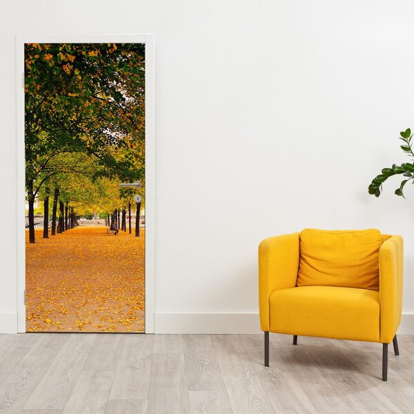 Fototapeta na drzwi - Aleja jesiennych drzew (95x205cm)