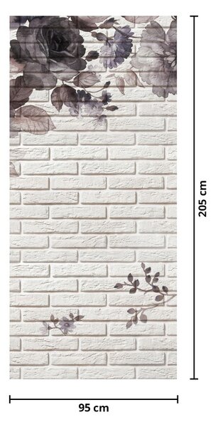 Fototapeta na drzwi - Ściana z bukietem kwiatów (95x205cm)