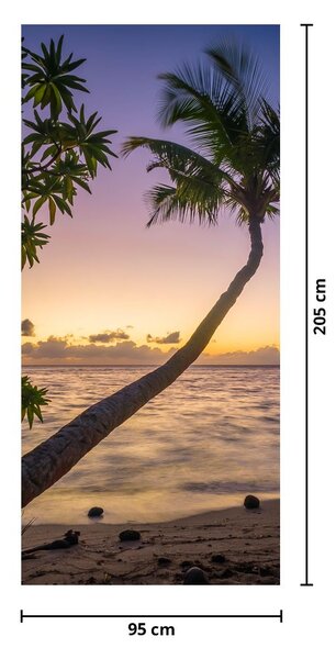 Fototapeta na drzwi - Palma na plaży (95x205cm)