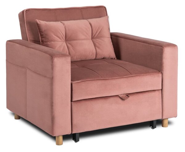 Amerykanka Fotel RozkÅadany Sofa Kanapa Do Spania Wypoczynkowy RÃ³Å¼owy SOLOR