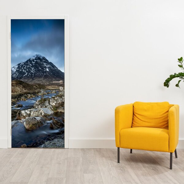Fototapeta na drzwi - Góra i rzeka (95x205cm)