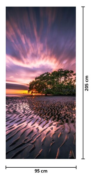 Fototapeta na drzwi - Plaża o zachodzie słońca (95x205cm)