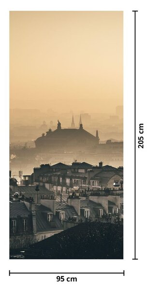 Fototapeta na drzwi - Miasto pod mgłą (95x205cm)