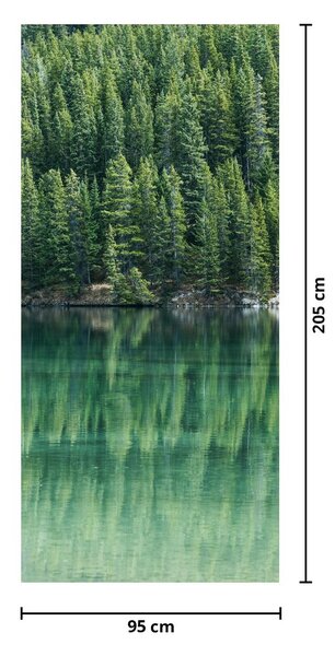 Fototapeta na drzwi - Iglaki nad jeziorem (95x205cm)