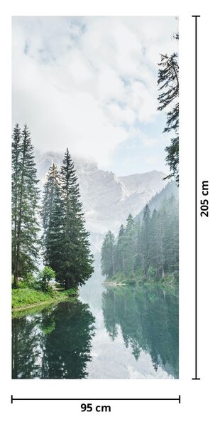 Fototapeta na drzwi - Leśne jezioro (95x205cm)