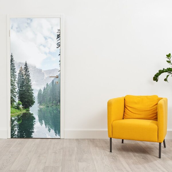 Fototapeta na drzwi - Leśne jezioro (95x205cm)