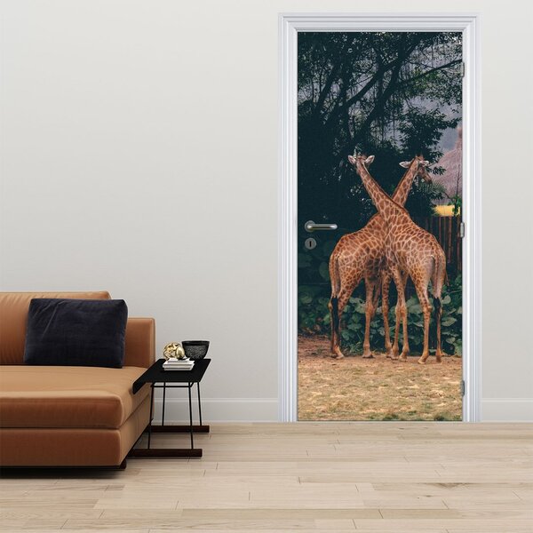 Fototapeta na drzwi - Dwie żyrafy (95x205cm)
