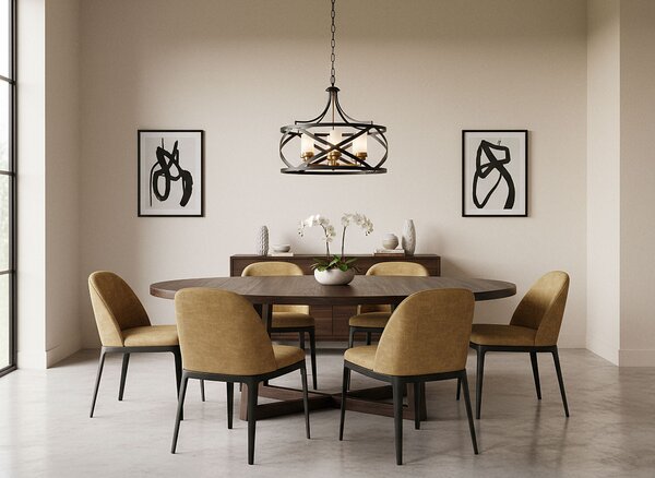LAMPA WISZĄCA SUFITOWA LOFT CZARNO-MOSIĘŻNA ASTILA W6