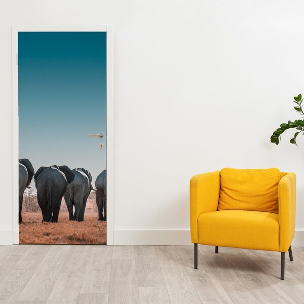 Fototapeta na drzwi - Odejście słoni (95x205cm)