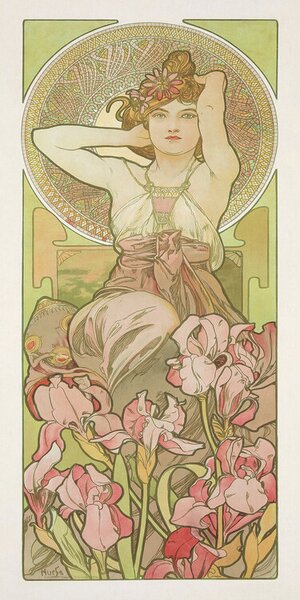 Reprodukcja Amethyst from The Precious Stones Series, Alfons Mucha