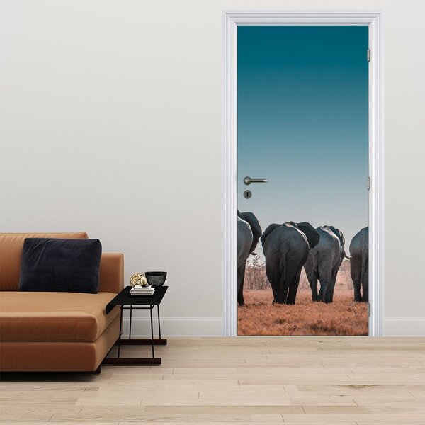 Fototapeta na drzwi - Odejście słoni (95x205cm)