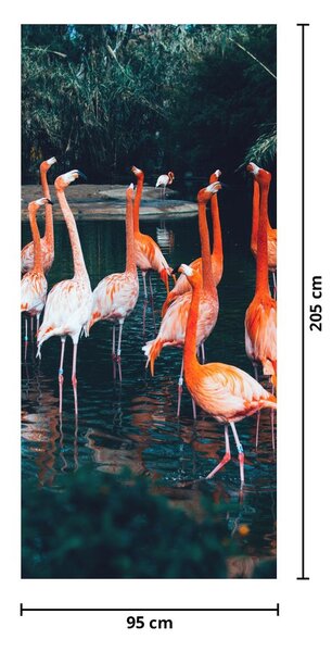 Fototapeta na drzwi - Stada flamingów (95x205cm)
