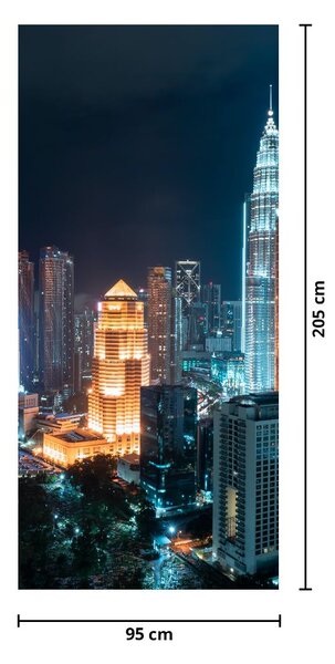 Fototapeta na drzwi - Noc w Kuala Lumpur (95x205cm)