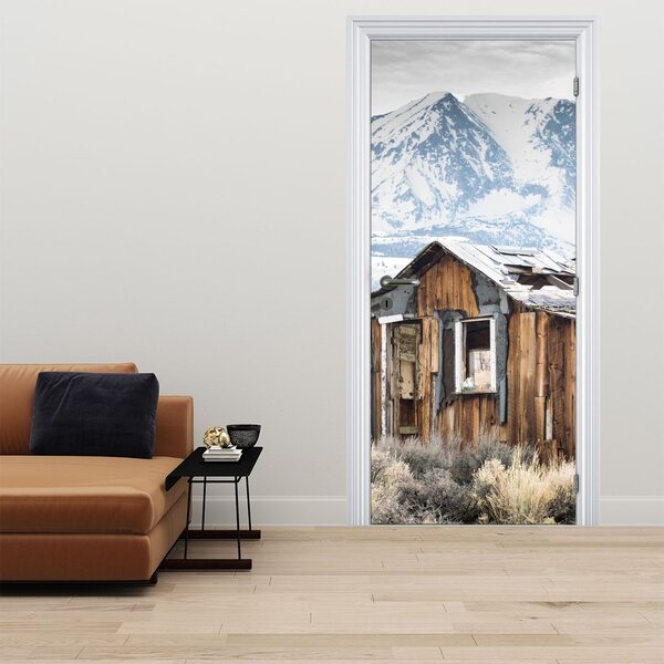 Fototapeta na drzwi - Dom pod górami (95x205cm)