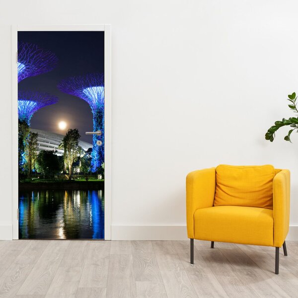 Fototapeta na drzwi - Księżyc w pełni w ogrodach Singapuru (95x205cm)