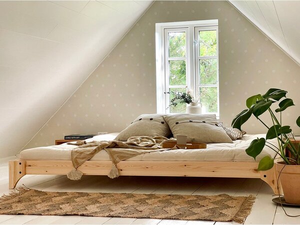 Łóżko dwuosobowe z drewna sosnowego ze stelażem 180x200 cm Elan – Karup Design