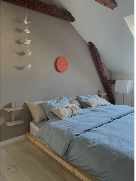 Łóżko dwuosobowe z drewna sosnowego ze stelażem 160x200 cm Dock – Karup Design