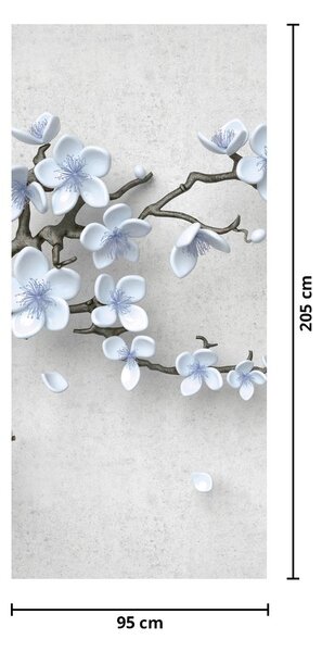 Fototapeta na drzwi - Niebieskie kwiaty (95x205cm)