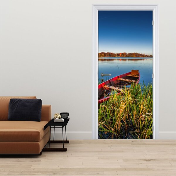 Fototapeta na drzwi - Czerwona barka (95x205cm)