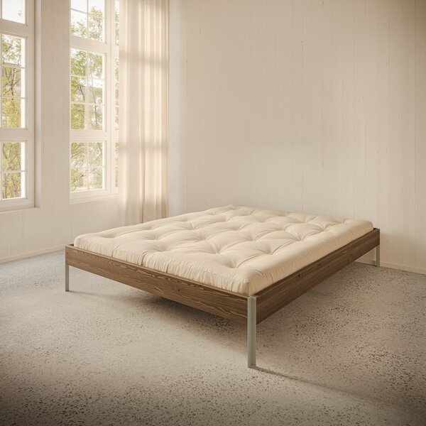 Brązowe łóżko dwuosobowe z litego drewna sosnowego ze stelażem 180x200 cm Core – Karup Design