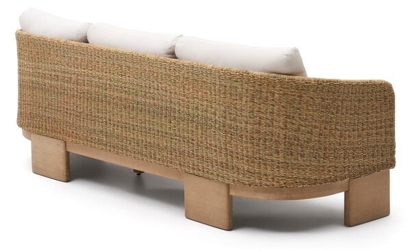 Beżowo-naturalny sofa ogrodowa z imitacji rattanu Xoriguer – Kave Home