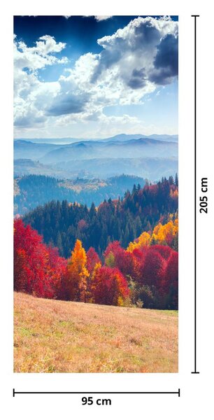 Fototapeta na drzwi - Kolorowy jesienny krajobraz (95x205cm)