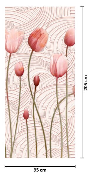 Fototapeta na drzwi - Różowe tulipany (95x205cm)