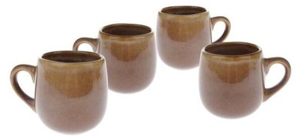 Brązowe ceramiczne kubki na espresso zestaw 4 szt. 100 ml – Dakls
