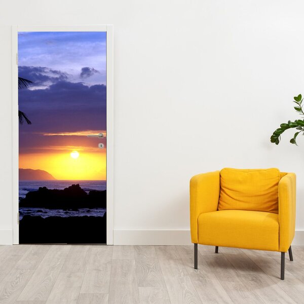 Fototapeta na drzwi - Zachód słońca nad morzem (95x205cm)