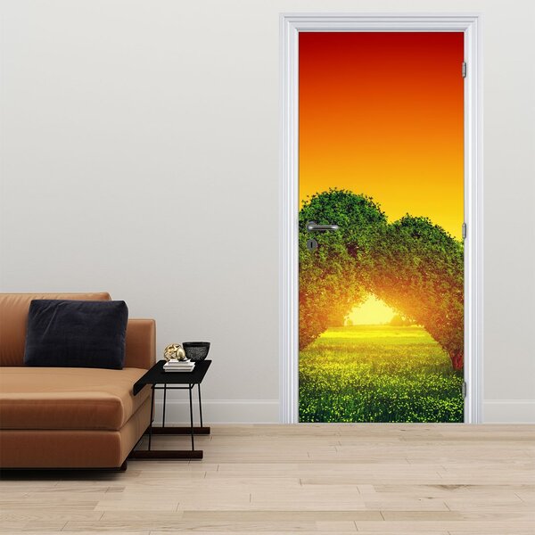 Fototapeta na drzwi - Serce w koronach drzew (95x205cm)