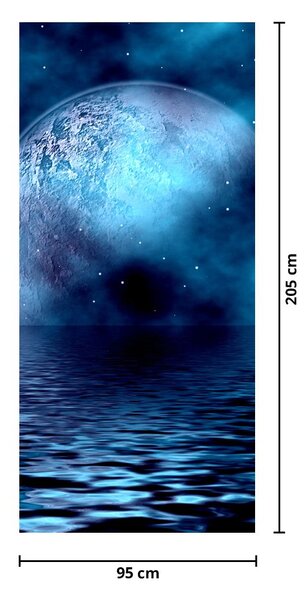 Fototapeta na drzwi - Księżyc nad poziomem morza (95x205cm)