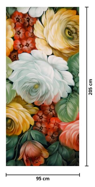 Fototapeta na drzwi - Malowany bukiet kwiatów (95x205cm)