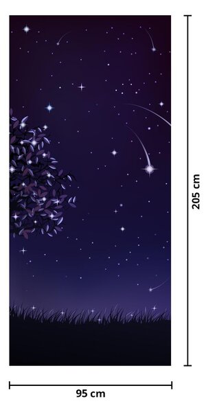 Fototapeta na drzwiach - Noc uchwycona na ilustracji (95x205cm)