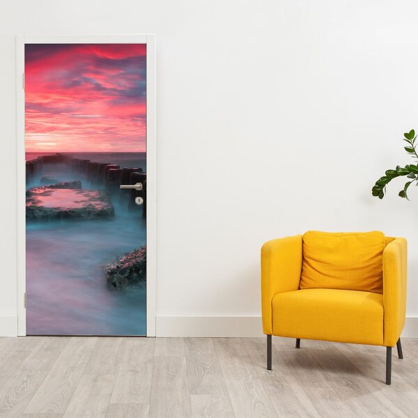 Fototapeta na drzwi - Skały w morzu (95x205cm)