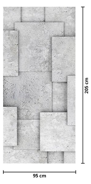 Fototapeta na drzwi - Abstrakcja płytek betonowych (95x205cm)