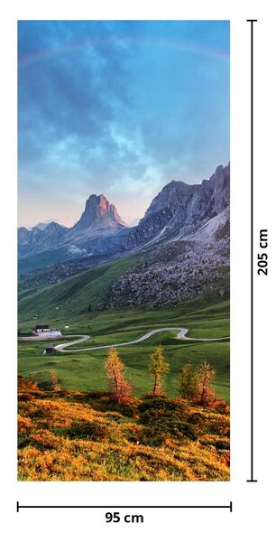 Fototapeta na drzwi - Tęcza nad skałami (95x205cm)