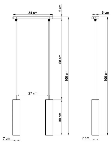 Betonowa lampa wisząca Sollux Fadre, dł. 34 cm