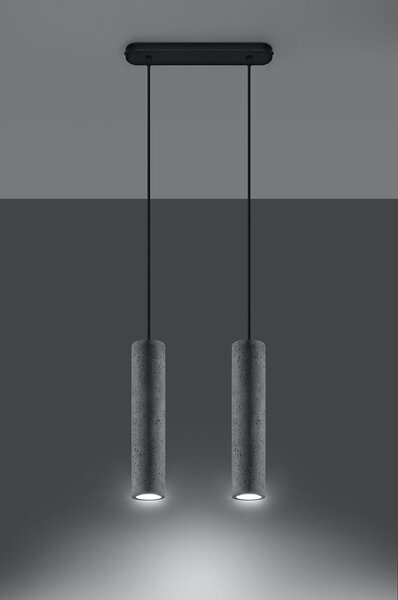 Betonowa lampa wisząca Sollux Fadre, dł. 34 cm