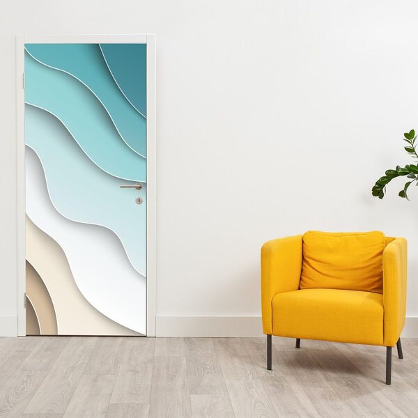 Fototapeta na drzwi - Abstrakcyjne wybrzeże morskie (95x205cm)