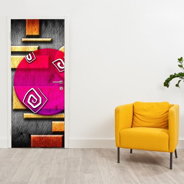 Fototapeta na drzwi - Abstrakcja z historycznymi symbolami (95x205cm)
