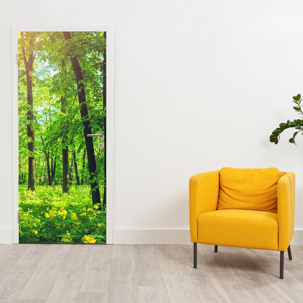 Fototapeta na drzwi - Wiosenny las liściasty (95x205cm)