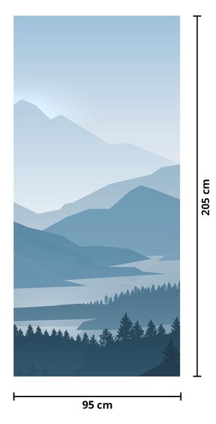Fototapeta na drzwi - Góry w ujęciu graficznym (95x205cm)