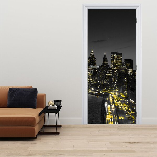 Fototapeta na drzwi - Nocna metropolia (95x205cm)